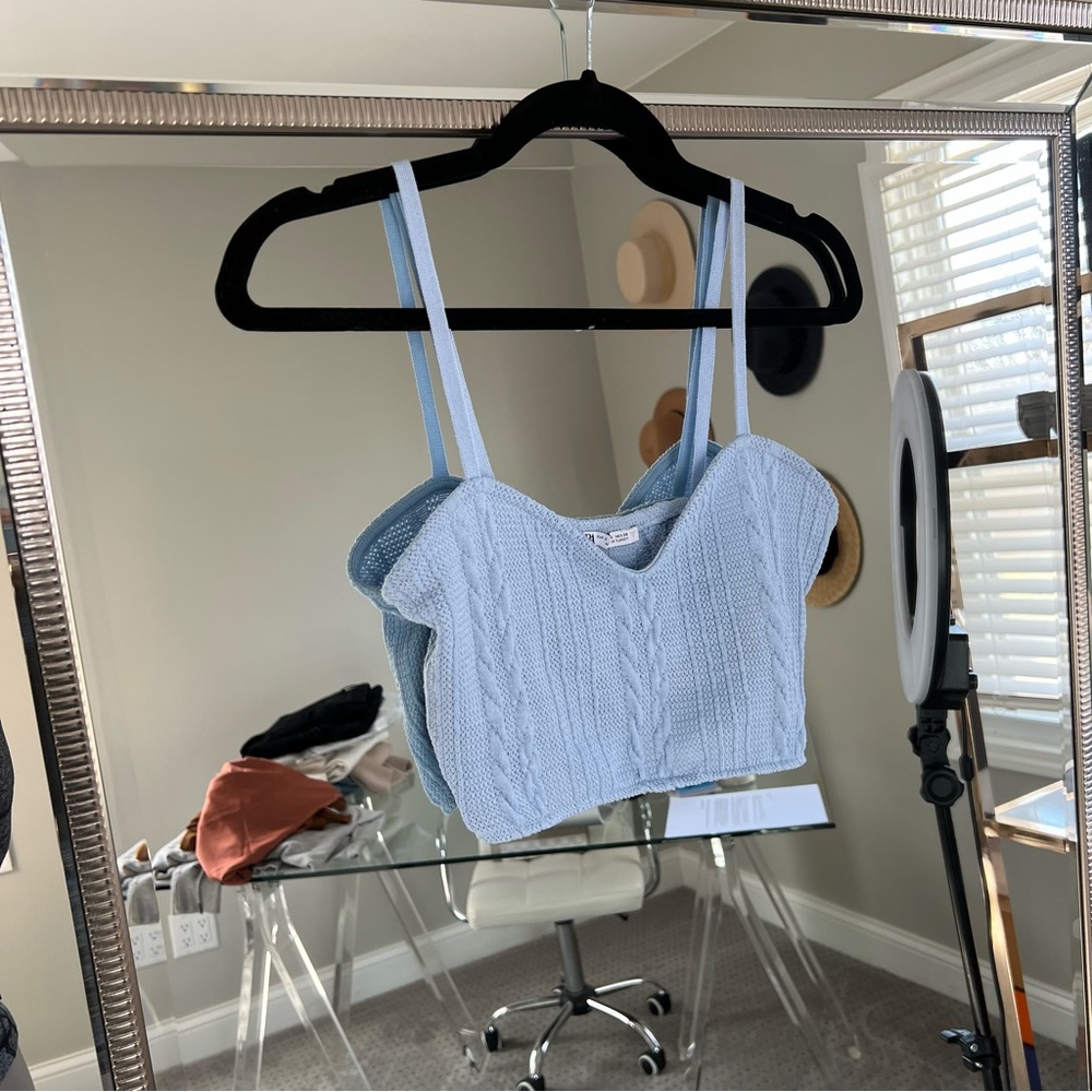 zara crochet crop top